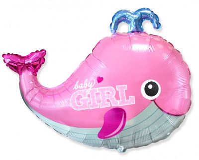 Baby Whale Girl 34'' Super Shape Foil Balloon